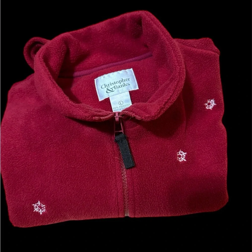 Christopher & Banks Red Cardigan  Penguin design Size Large - Picture 5 of 14